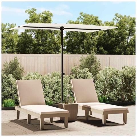 Ombrellone da Giardino Palo in Alluminio 2x1,5 m Bianco Sabbia - Foto 10