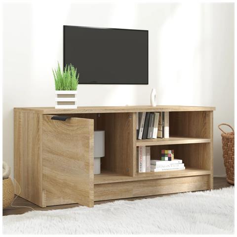 Mobile Porta Tv Rovere Sonoma 80x35x36,5cm In Legno Multistrato - Foto 2