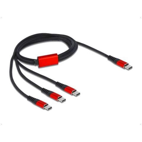 86713 Cavo Usb 1 M Usb 2.0 Usb C Nero, Rosso - Foto 1