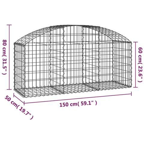 Cesto Gabbione Ad Arco 150x50x60/80 Cm Ferro Zincato - Foto 4