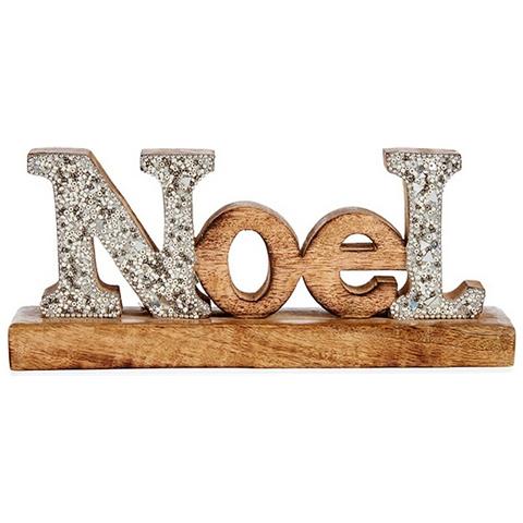 Statua Decorativa Noel Porporina 6,5 X 10 X 25 Cm Argentato Legno - Foto 1