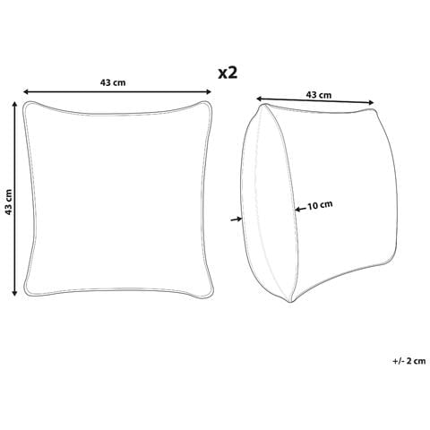 Set Di 2 Cuscini Millet Velluto A Coste 43 X 43 Cm Blu Trama Geometrica - Foto 13