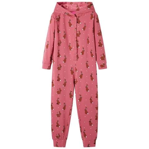 Tutina Con Cappuccio Da Bambina Rosa Antico 128 - Foto 1