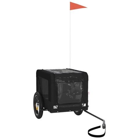 Rimorchio Da Bici Per Animali Nero Oxford E Ferro - Foto 2