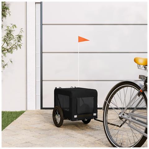 Rimorchio Da Bici Per Animali Nero Oxford E Ferro - Foto 8