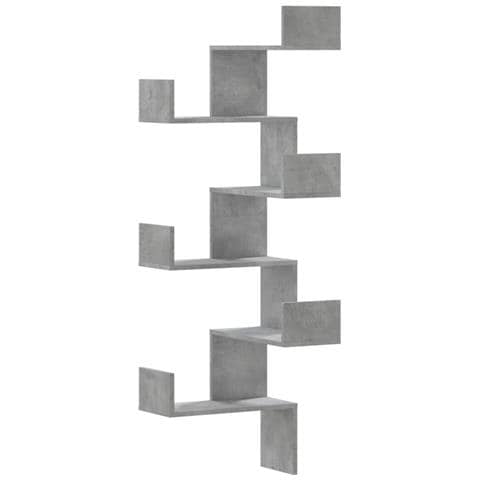 Scaffale Angolare A Muro Grigio Cemento 45x45x147cm Multistrato - Foto 2