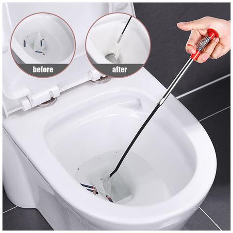 Pinza Di Scarico Flessibile Con Artiglio Pulitore Con 4 Artigli Per Lavandino, Fogna, Scarichi, Wc Silver L - Foto 6