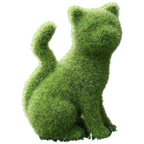 Simulazione Ornamenti Floccati Figurina - Statua Decorativa Da Giardino   Gattino Seduto - Foto 1