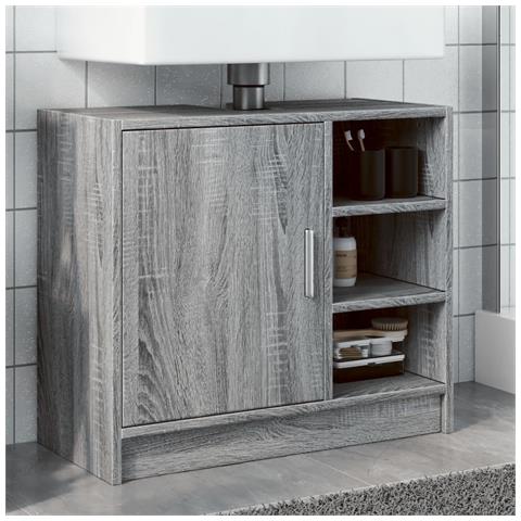 Mobile Lavabo Grigio Sonoma 63x29x55 Cm In Legno Multistrato - Foto 1