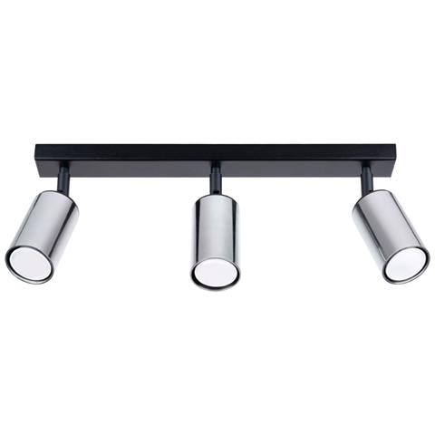 Lampada Da Soffitto Winx 3 Nero /cromo Sl. 1368 - Moderno Lampade Da Soffitto Nero /cromato 18.5x45x6 Cm - Foto 1