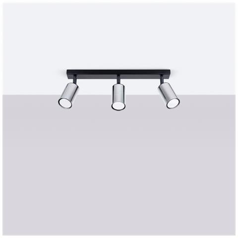 Lampada Da Soffitto Winx 3 Nero /cromo Sl. 1368 - Moderno Lampade Da Soffitto Nero /cromato 18.5x45x6 Cm - Foto 2