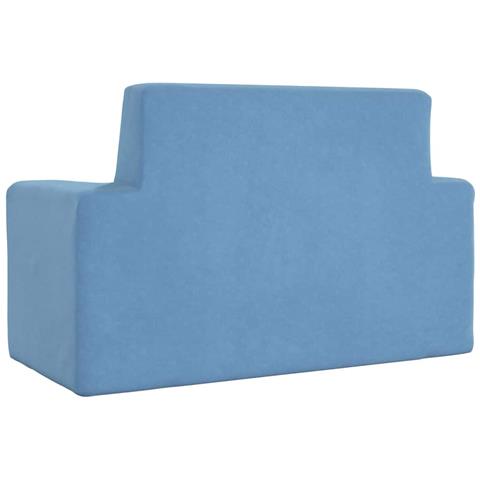 Divano per Bambini a 2 Posti Blu in Morbido Peluche - Foto 2