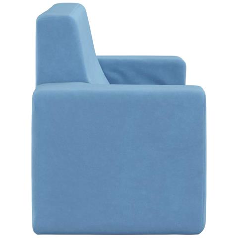 Divano per Bambini a 2 Posti Blu in Morbido Peluche - Foto 7