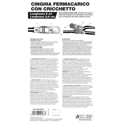 Cinghia Fermabagagli Con Cricchetto 500 Cm - Foto 3