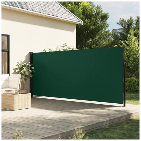 Tenda Da Sole Laterale Retrattile Verde Scuro 180x500 Cm - Foto 1