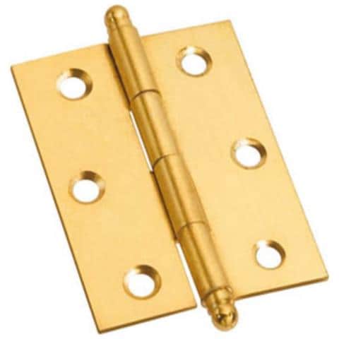 2 Pezzi - Cerniere Pomoli Sferici In Ferro Ottonato 50x40mm - Foto 1