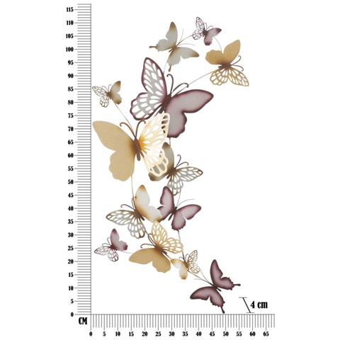 Decorazione In Metallo 3d Farfalla 11 - Multicolore - Metallo - 59,5x4x115 Cm - Foto 6