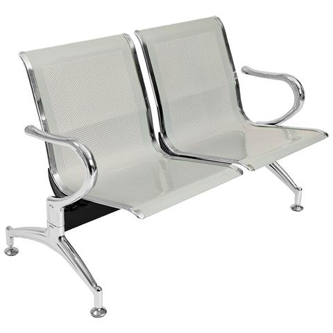 Panca Per Sala Attesa Ufficio Studio In Acciaio A 2 Posti - Foto 1