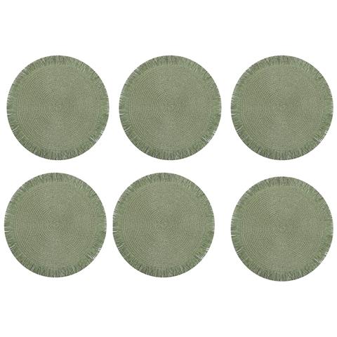 Set Di 6 Tovagliette - Tovagliette Di Carta Intrecciata Green - Foto 1