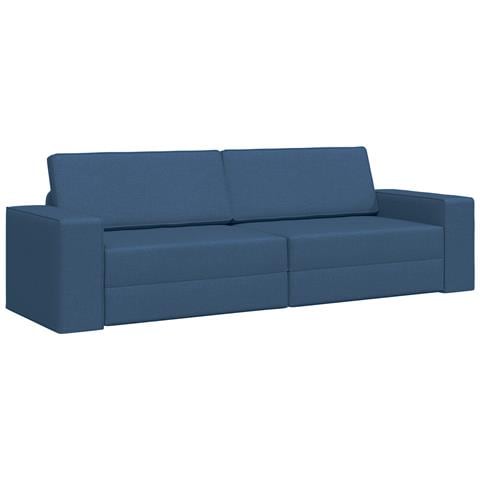 Divano Letto a Terra 2 in 1 Blu 245x150x60.5 cm Tessuto - Foto 1