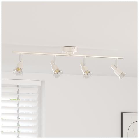 Faretto da soffitto 4 Vie Regolabili in Nickel Spazzolato GU10 - Foto 2