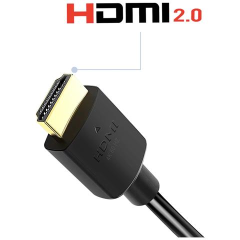 Cavo Hdmi 2.0 4k 60hz Tv, Oro, 1m, Nero - Foto 2