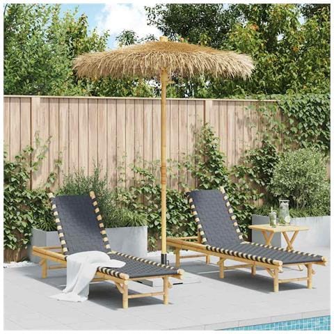 Ombrello Tiki con Baldacchino a Foglia di Banana 180 cm Bambù - Foto 2