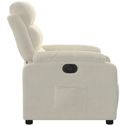 Poltrona Elettrica Reclinabile Crema in Velluto - Foto 9