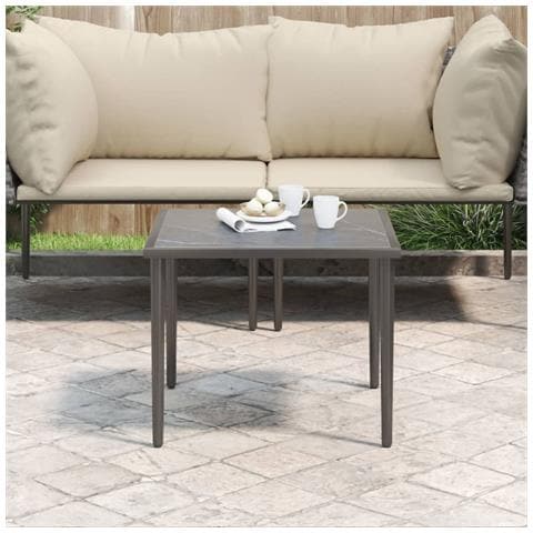 Tavolo da Giardino Grigio 48x48x37 cm in Acciaio - Foto 2