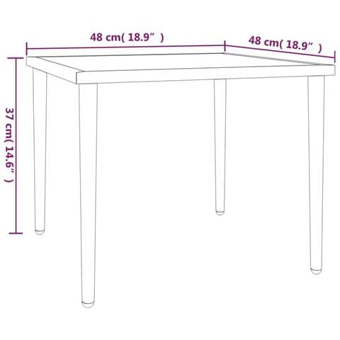 Tavolo da Giardino Grigio 48x48x37 cm in Acciaio - Foto 6
