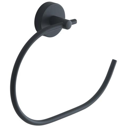 Portasalviette Ad Anello Da Muro In Acciaio Inox E Cromall 2370 Serie Eros Nero Matt - Foto 1