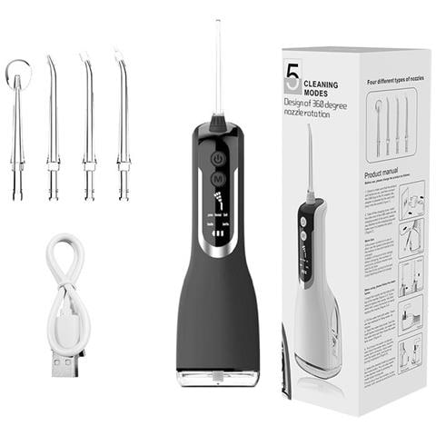 Idropulsore Orale Elettrico Portatile - Idropulsore Ricaricabile Usb Per Casa E Viaggio Black - Foto 1
