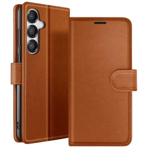 Custodia A Portafoglio Per Galaxy S25 Plus Con Supporto E Linguetta Magnetica, Marrone - Foto 1