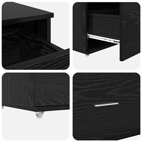 Scrivania Rovere nero 131.5 x 50 x 106.5 cm Legno multistrato - Foto 9