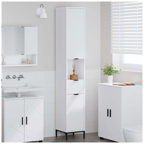 Mobiletto bagno alto con cassetto Bianco 31.5 x 33 x 190 cm - Foto 2