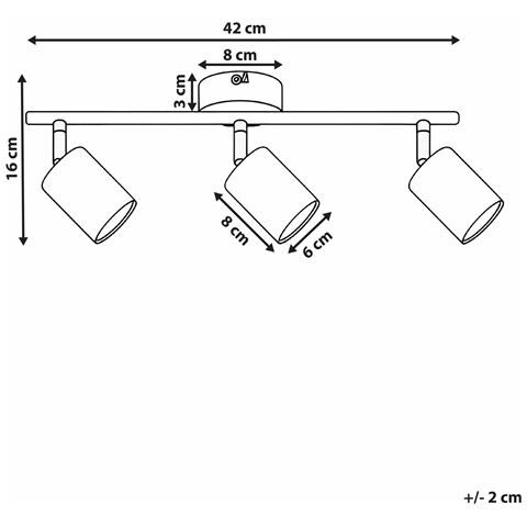 Faretto A 3 Luci Nyando Metallo Nero - Foto 6