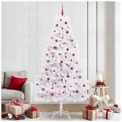 Albero di Natale Artificiale con Rami Pieghevoli Bianco 240 cm - Foto 2