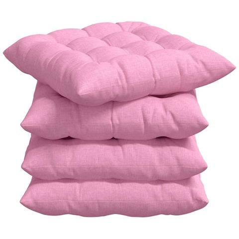 Cuscini per Seduta 2 pcs Rosa 40 x 40 x 6 cm Tessuto - Foto 1