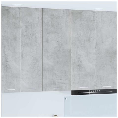 Armadio pensile con porta Riga Grigio cemento 40 x 31 x 100 cm - Foto 2