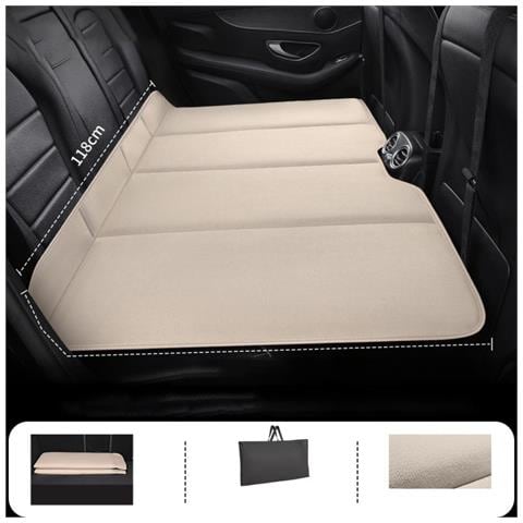 Materassino Pieghevole Per Auto - Letto Da Viaggio Confortevole Per Sedile Posteriore Beige - Foto 2