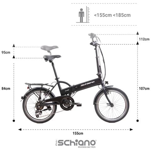 E-sky 20'' - E-bike Pieghevole In Alluminio, Ruote 20'', Cambio 7 Velocità, Motore 250 W, Batteria 36v X 7,8 Ah - Colore Nero - Foto 2