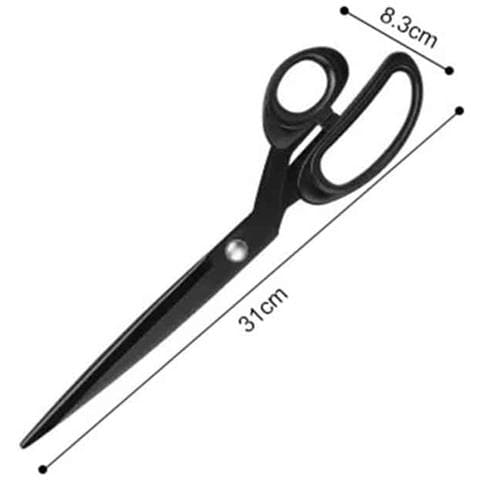 Forbici Da Sarto Con Lama Nera Da 30 Cm - Acciaio Al Carbonio, Taglia Tessuti Affilato - Foto 2