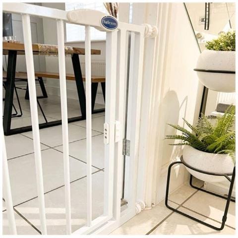 Safetots Cancelletto Per Scale A Pressione Con Chiusura Automatica, Stretto, 68,5cm - 75cm, Bianco - Foto 2