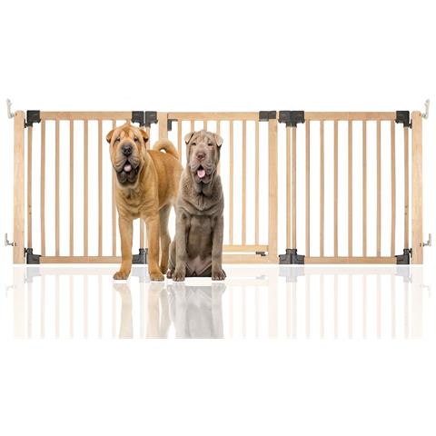Bettacare Barriera Per Animali Domestici Espandibile In Legno Multipannello, Fino A 216cm, Legno Naturale, 76cm Di Altezza - Foto 1