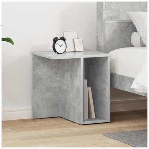 Tavolino Grigio cemento 37 x 32 x 40 cm Legno multistrato - Foto 2