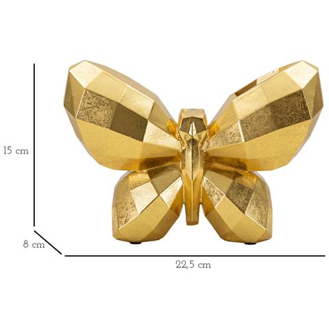 Soprammobile Butterfly Oro In Resina A Forma Di Farfalla - Foto 6