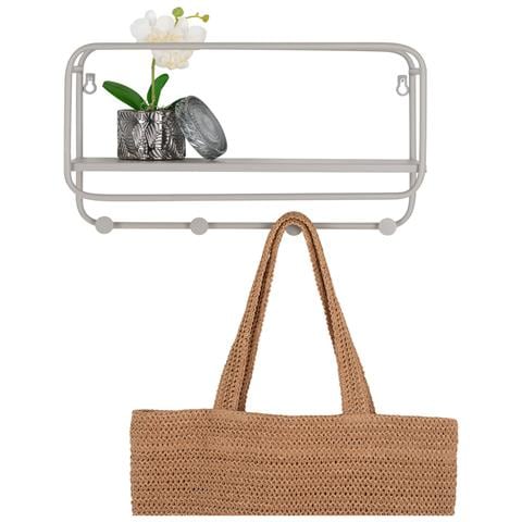 Feira Mensola Porta Cappelli In Acciaio Grigio 45x15x25 Cm - Foto 2