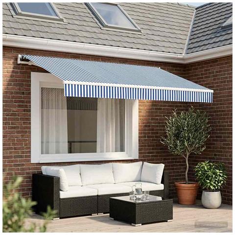 Telo di ricambio per tenda da sole Blu e Bianco 350 x 250 cm - Foto 2