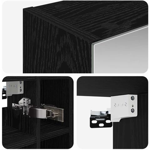 Mobiletto per specchio da bagno Rovere Nero 60 x 14,5 x 50 cm - Foto 9