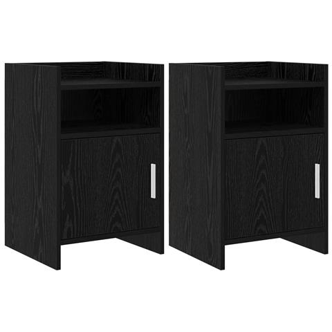 Comodini 2 pcs Rovere Nero 40 x 36 x 60 cm Legno ingegnerizzato - Foto 1